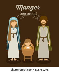 Merry Christmas concept about holy family design, vector illustration eps 10