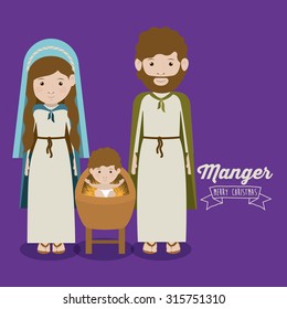 Merry Christmas concept about holy family design, vector illustration eps 10