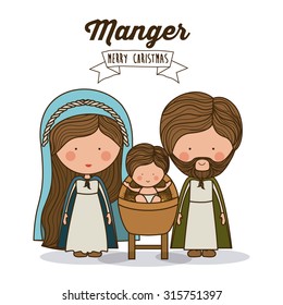 Merry Christmas concept about holy family design, vector illustration eps 10