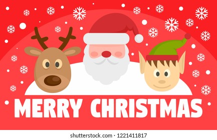 Merry christmas concept banner. Flat illustration of merry christmas vector concept banner for web design