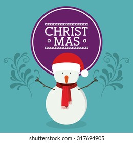 Merry Christmas concept with decoration icons design, vector illustration eps 10