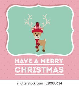 Merry Christmas concept with decoration icons  design, vector illustration eps 10