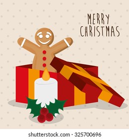 Merry Christmas concept with decoration icons design, vector illustration 10 eps graphic.