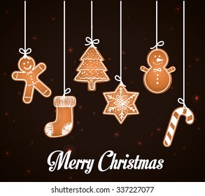 Merry Christmas concept with decoration icons design, vector illustration 10 eps graphic