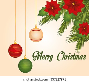 Merry Christmas concept with decoration icons design, vector illustration 10 eps graphic