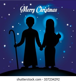 Merry Christmas concept with decoration icons design, vector illustration 10 eps graphic
