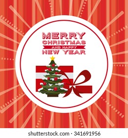 Merry Christmas concept with decoration icons design, vector illustration 10 eps graphic