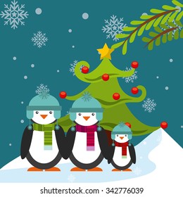Merry christmas concept with decoration icons design, vector illustration 10 eps graphic