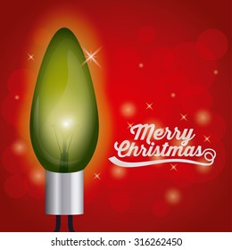 Merry Christmas concept with decoration lights design, vector illustration eps 10