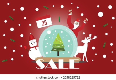 merry christmas concept, design forweb banner, christmas invitattion card and happy new year festival, vector illustration.