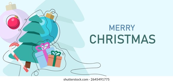 merry christmas concept greeting card,background and invitation design with christmas decor.modern and creative simple vector illustration design element.