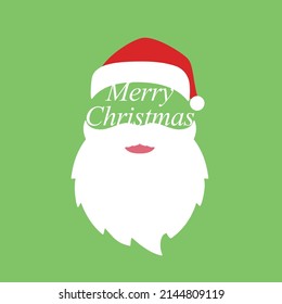 Merry Christmas concept with Christmas hat and Santa white beard