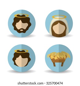 Merry Christmas concept with holy family design, vector illustration 10 eps graphic.