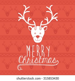 Merry Christmas concept with reindeer design, vector illustration eps 10