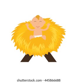 Merry Christmas concept represented by baby jesus icon. isolated and flat illustration 