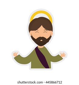 Merry Christmas concept represented by joseph cartoon icon. isolated and flat illustration 