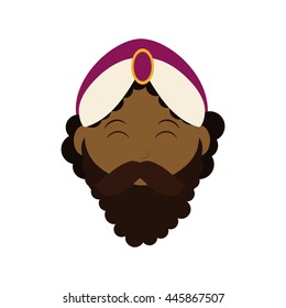 Merry Christmas concept represented by wise man cartoon icon. isolated and flat illustration 