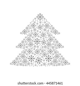 Merry Christmas concept represented by pine tree icon. isolated and flat illustration 