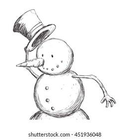 Merry Christmas concept represented by Snowman with hat icon. Isolated and flat illustration