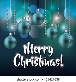 Merry Christmas concept represented by Sphere icon. Colorfull blurred lights and illustration. 