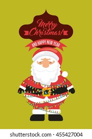 Merry Christmas concept represented by santa cartoon icon. Colorfull illustration. 
