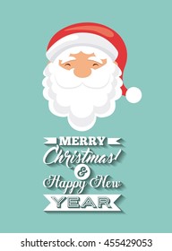 Merry Christmas concept represented by santa cartoon icon. Colorfull and vintage illustration. 