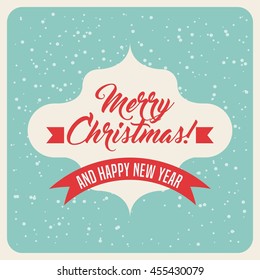 Merry Christmas concept represented by text inside frame icon. Colorfull and vintage illustration. 