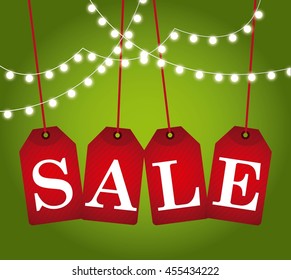Merry Christmas concept represented by sale label icon. Colorfull and flat illustration. 