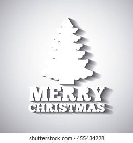 Merry Christmas concept represented by pine tree icon. Colorfull and flat illustration. 