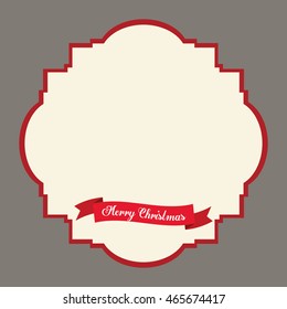Merry Christmas concept represented by label with ribbon icon. Colorfull and classic illustration