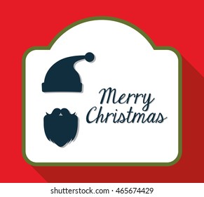 Merry Christmas concept represented by label with santa icon. Colorfull and classic illustration