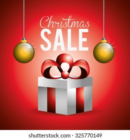 Merry christmas concept with sale icons design, vector illustration 10 eps graphic.