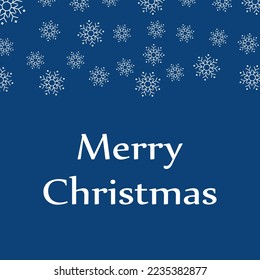 Merry christmas concept. Snowflake on blue background eith text Merry Christmas. vector illustration