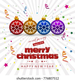 Merry Christmas Confetti Background