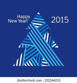 Merry Christmas. Congratulation. Happy New Year. Christmas tree. Christmas card. Vector illustration.
