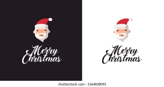 Merry Christmas congratulations. Nice and simple design to give away at Christmas. Editable vector.