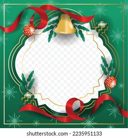 Merry Christmas Cool Green Background Blank Space Design