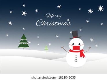 Merry Christmas in coronavirus pandemic background