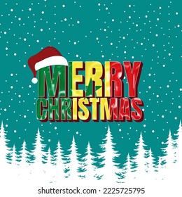 Merry christmas with country flag Senegal