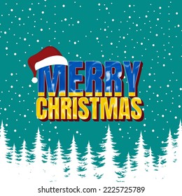 Merry christmas with country flag Ukraine