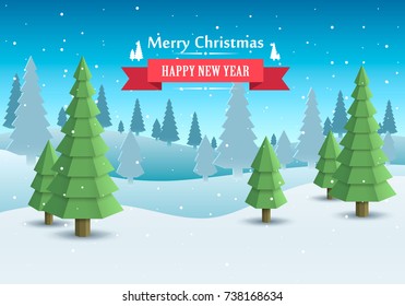 Merry Christmas cover art. Happy new year background. Vector illustration