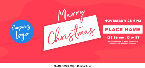 Merry Christmas Cover Flyer Banner poster template vector illustration offer holiday greeting card