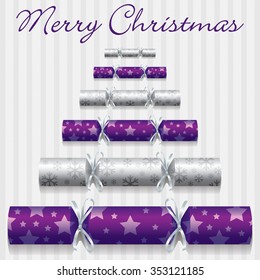 Merry Christmas cracker card in vector format.