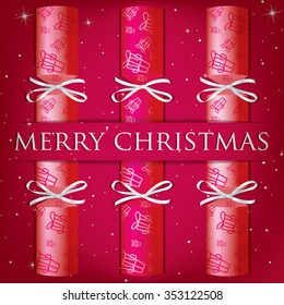 Merry Christmas cracker card in vector format.
