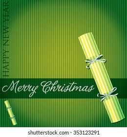 Merry Christmas cracker card in vector format.