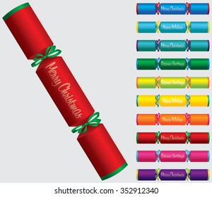 Merry Christmas cracker set in vector format.