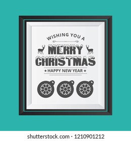 Merry Christmas creative design with blue background vector