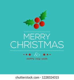 Merry Christmas creative design with blue background vector