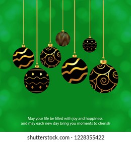 Merry Christmas creative design with green background vector