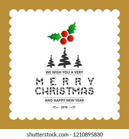 Merry Christmas creative design with typography vector